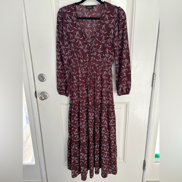Roolee Maxi Tiered Long Sleeve Dress Size Small - Picture 1 of 8